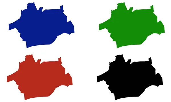 Braga Mapa Silhueta Colorida Sobre Fundo Branco —  Vetores de Stock