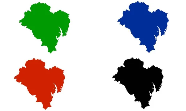 Beyaz Arkaplandaki Ulsan Haritası Renkli Siluet — Stok Vektör