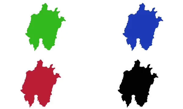 Daejeon Mapa Silueta Colorida Sobre Fondo Blanco — Archivo Imágenes Vectoriales