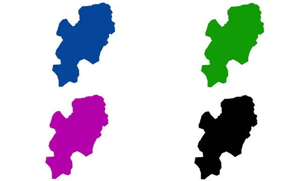 Beyaz Arkaplanda Daegu Haritası Renkli Siluet — Stok Vektör