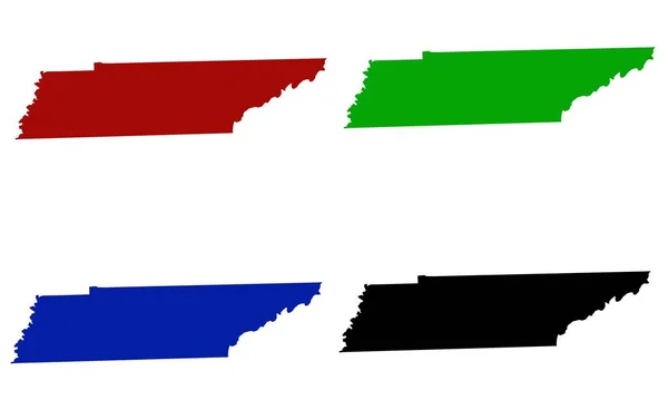 アメリカのテネシー州のシルエット地図 — ストックベクタ