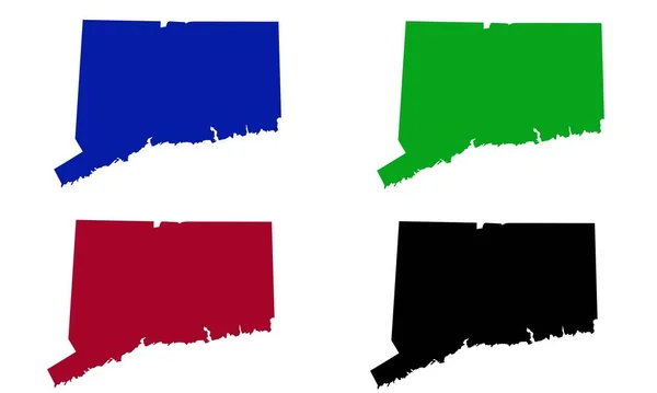 Mapa Del País Connecticut Silueta Estados Unidos — Vector de stock