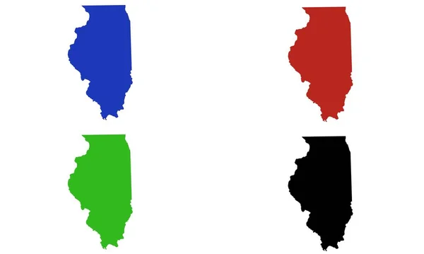 Die Silhouette Des Staates Illinois Den Vereinigten Staaten — Stockvektor