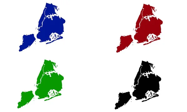 New York Mapa Města Silueta Spojených Státech — Stockový vektor