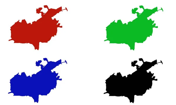 Silueta Mapa Ciudad Krasnoyarsk Rusia — Archivo Imágenes Vectoriales