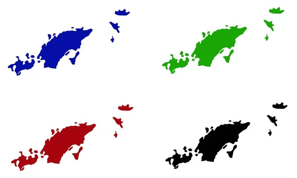 ロシアのウラジーミル市のシルエット地図 — ストックベクタ