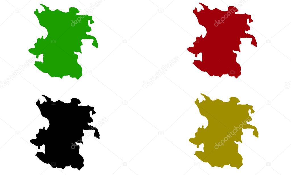 HAMADAN map colorful silhouette on white background