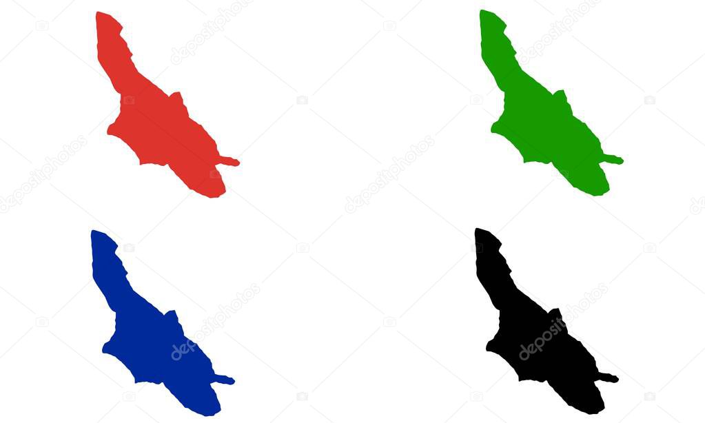 SHIRAZ map colorful silhouette on white background