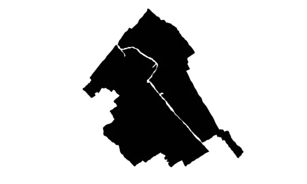 Silhouette Mappa Della Città Delft Nei Paesi Bassi — Vettoriale Stock