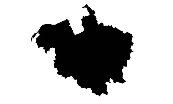 Mappa Del Distretto Rostock Silhouette Germania — Vettoriale Stock