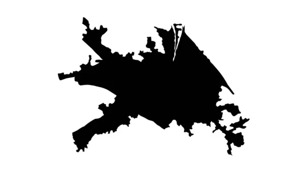 Pesaro Stadtplan Silhouette Italien — Stockvektor