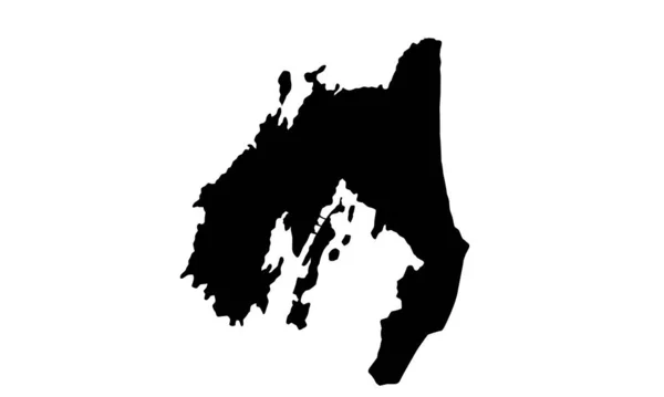 Nuuk Mapa Cidade Silhueta Groenlândia — Vetor de Stock