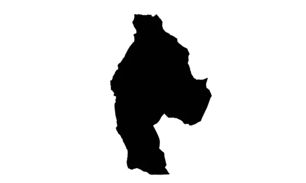 Silhouette Map Melaky City Madagascar — 스톡 벡터