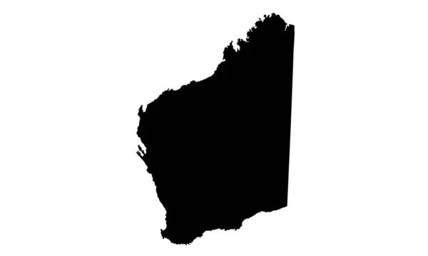 Δυτική Αυστραλία Χώρα Χάρτη Σιλουέτα Λευκό Φόντο — Διανυσματικό Αρχείο