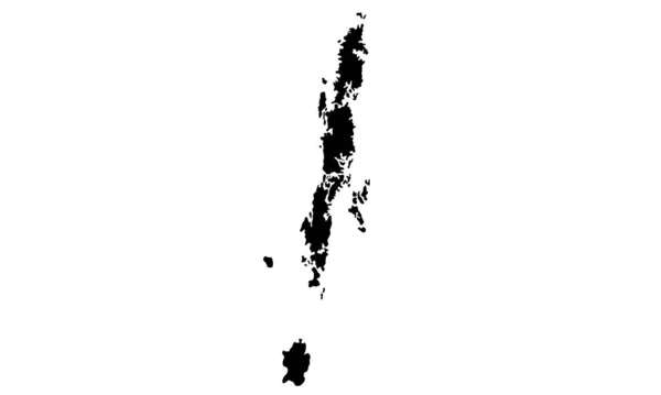 Silhouette Carte Des Îles Andaman Inde — Image vectorielle