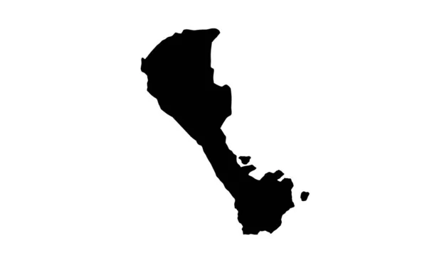 Silhouette Map Island Boracay Philippines — 图库矢量图片