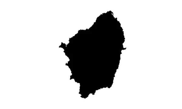 Силуетна Карта Острова Наксос Сірим Кольором — стоковий вектор
