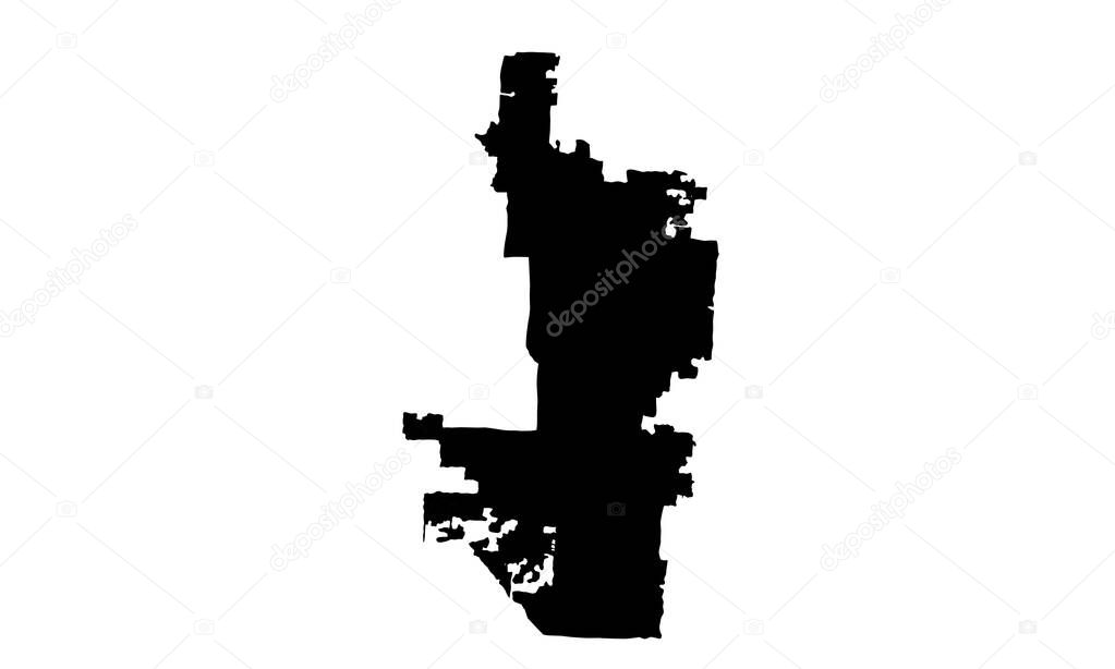 Phoenix city map silhouette in Arizona