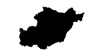 BEJA DISTRICK harita silueti beyaz arkaplanda