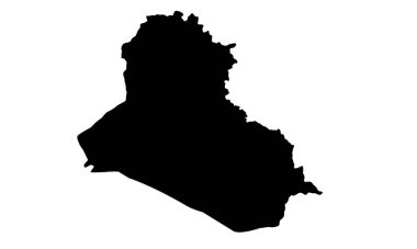 Irak 'taki Bağdat şehrinin siluet haritası.