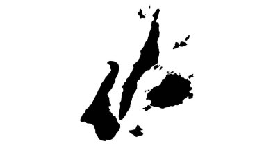 Filipinler 'deki Merkez Visayas bölgesinin siluet haritası