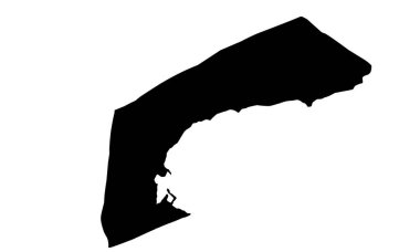 İzlanda 'daki Neskaupstadur şehrinin siluet haritası