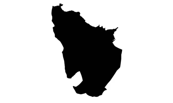 Silhouette Map Laghouat City Algeria — 스톡 벡터