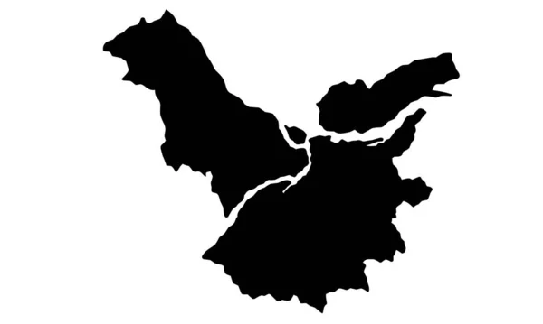 Belgrad Karta Siluett Serbien — Stock vektor