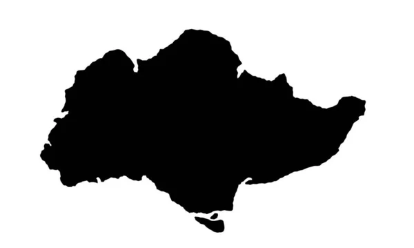 Sentosa Island Map Silhouette Singapore — 스톡 벡터