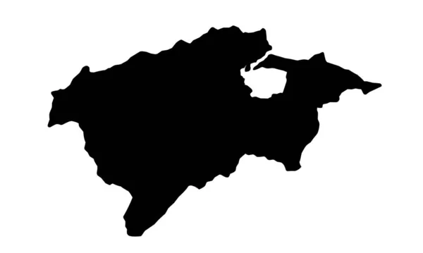 Silhouette Map City Bizerte Tunisia — 스톡 벡터