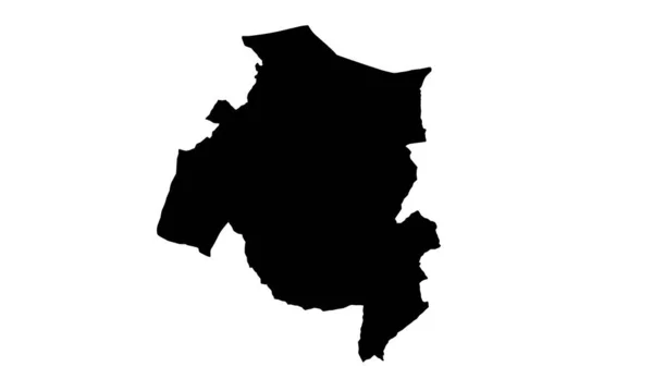 チュニジアのベン アーラス市のシルエット地図 — ストックベクタ
