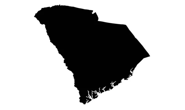 Carolina Sul Mapa Estado Silhueta Nos Estados Unidos — Vetor de Stock