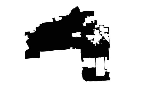 Mesa Map Silhouette White Background — стоковый вектор