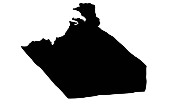 Silhouette Map City Hafnarfjordur Iceland — 스톡 벡터