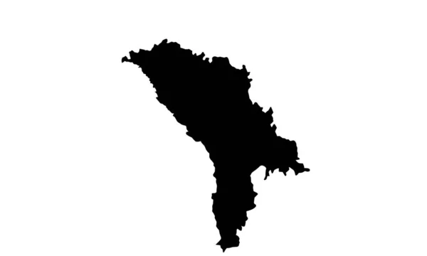 Moldova Mappa Del Paese Silhouette Europa — Vettoriale Stock