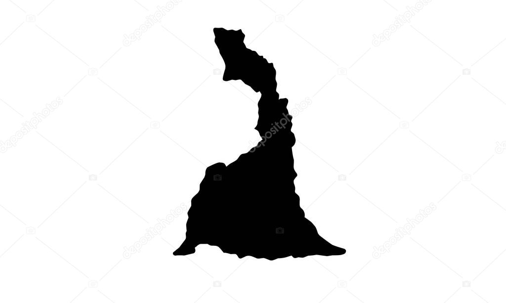 Maroua city map silhouette in Cameroon