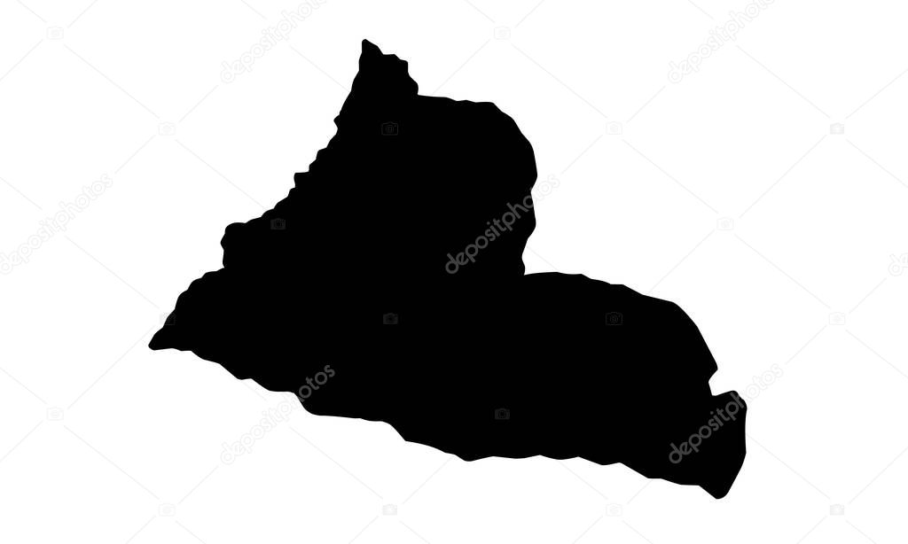 silhouette map of the city of Barclayville in Liberia