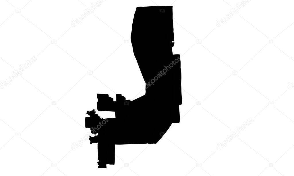 silhouette map of the city of Peoria Heights in Illinois
