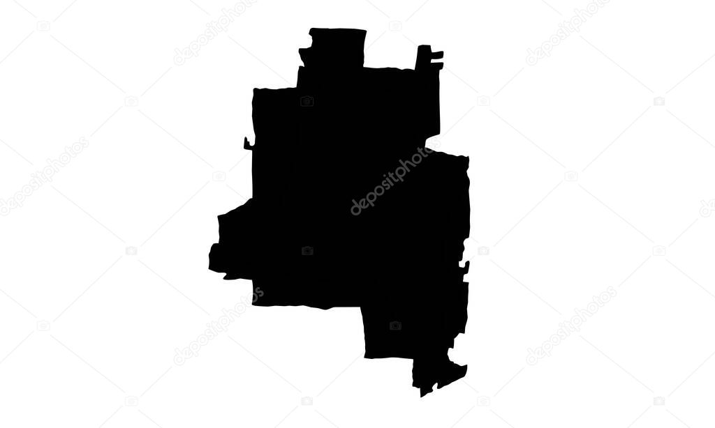 silhouette map of the city of West Peoria in Illinois
