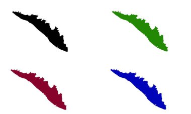 Hindistan 'da Kerala ülke haritası silueti