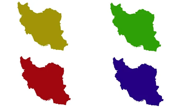 Mapa Del País Irán Silueta Medio Oriente — Vector de stock