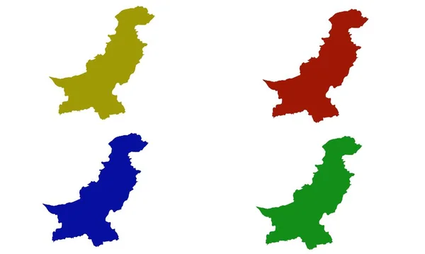 Pakistan Mapa Kraju Sylwetka Azja Południowa — Wektor stockowy