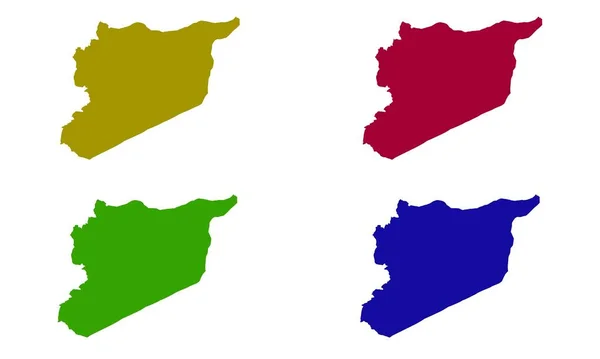 Suriah地図白い背景にカラフルなシルエット — ストックベクタ