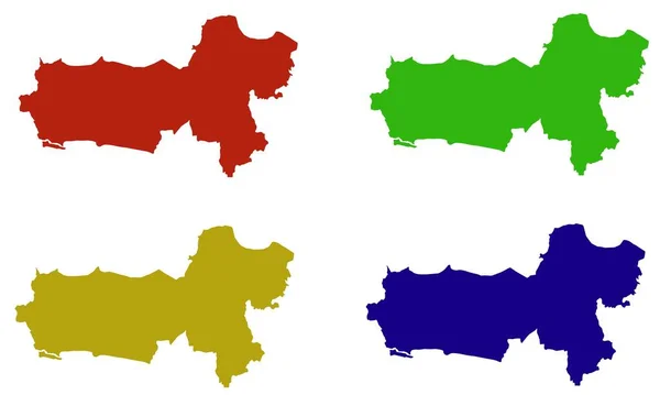 Central Java在白色背景上的彩色轮廓图 — 图库矢量图片