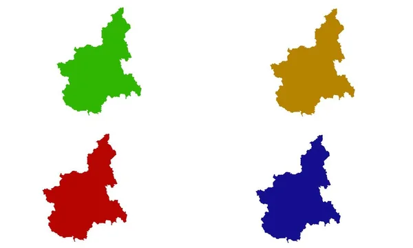 Pimonte Map Colorful Silhouette White Background — Stock vektor
