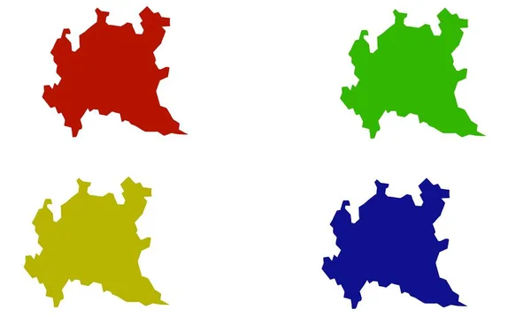 Lombardia Mapa Silueta Colorida Sobre Fondo Blanco — Archivo Imágenes Vectoriales