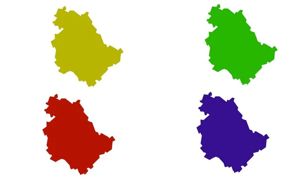 Umbria Carte Silhouette Colorée Sur Fond Blanc — Image vectorielle