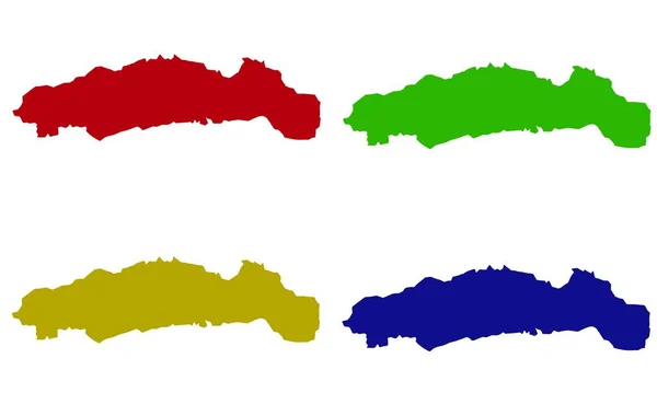 Gorontalo Map Colorful Silhouette White Background — Vector de stock