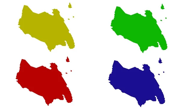 Beyaz Arkaplanda Johor Haritası Renkli Siluet — Stok Vektör