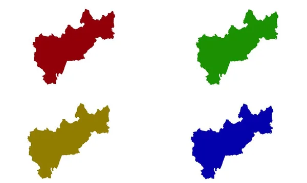 Queretero Χάρτης Πολύχρωμη Σιλουέτα Λευκό Φόντο — Διανυσματικό Αρχείο